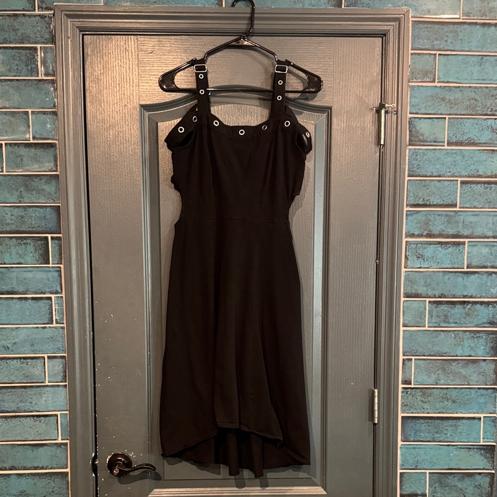 Tripp NYC Black High Low Dress with Grommet Details